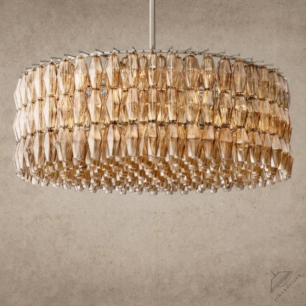47" / Smoke / Nickle CHIARA CLEAR/ SMOKE GLASS ROUND CHANDELIER 37", 47", 62"