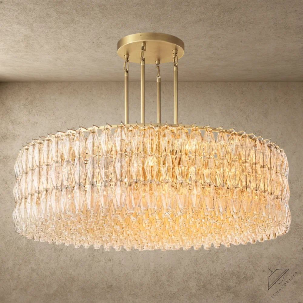 62" / Clear / Brass CHIARA CLEAR/ SMOKE GLASS ROUND CHANDELIER 37", 47", 62"