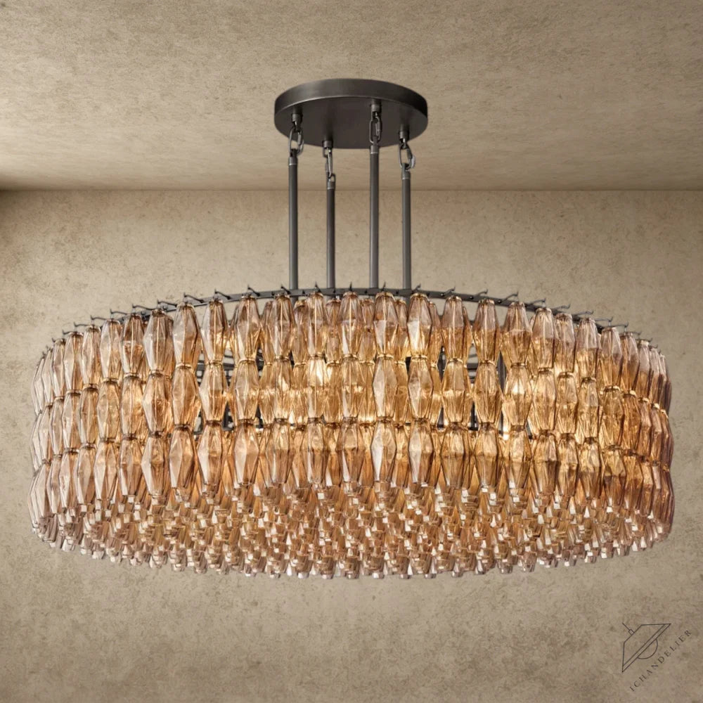 62" / Smoke / Bronze CHIARA CLEAR/ SMOKE GLASS ROUND CHANDELIER 37", 47", 62"