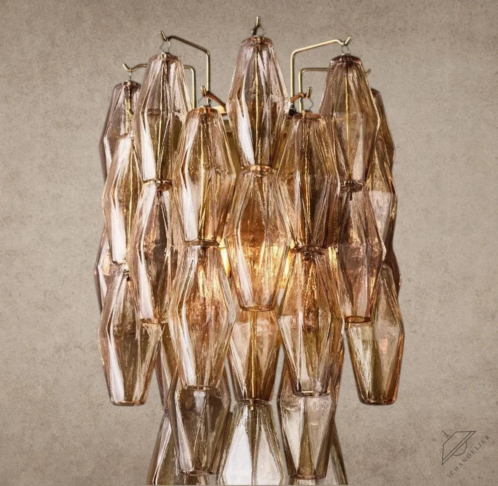 Smoke / Brass CHIARA CLEAR/ SMOKE GLASS SCONCE 19"