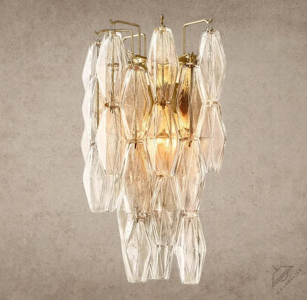 CHIARA CLEAR/ SMOKE GLASS SCONCE 19"