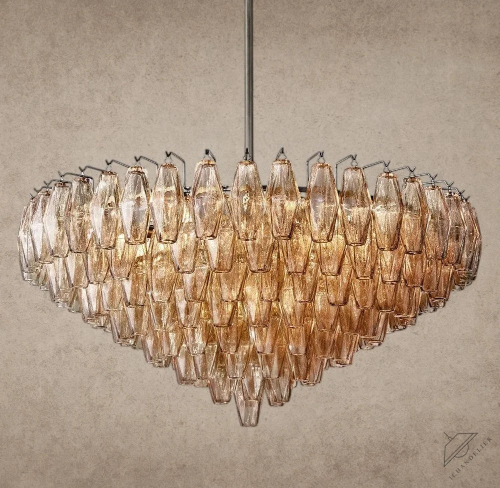 37" / Smoke / Bronze CHIARA CLEAR/ SMOKE GLASS TIERED ROUND CHANDELIER 37", 47", 62"