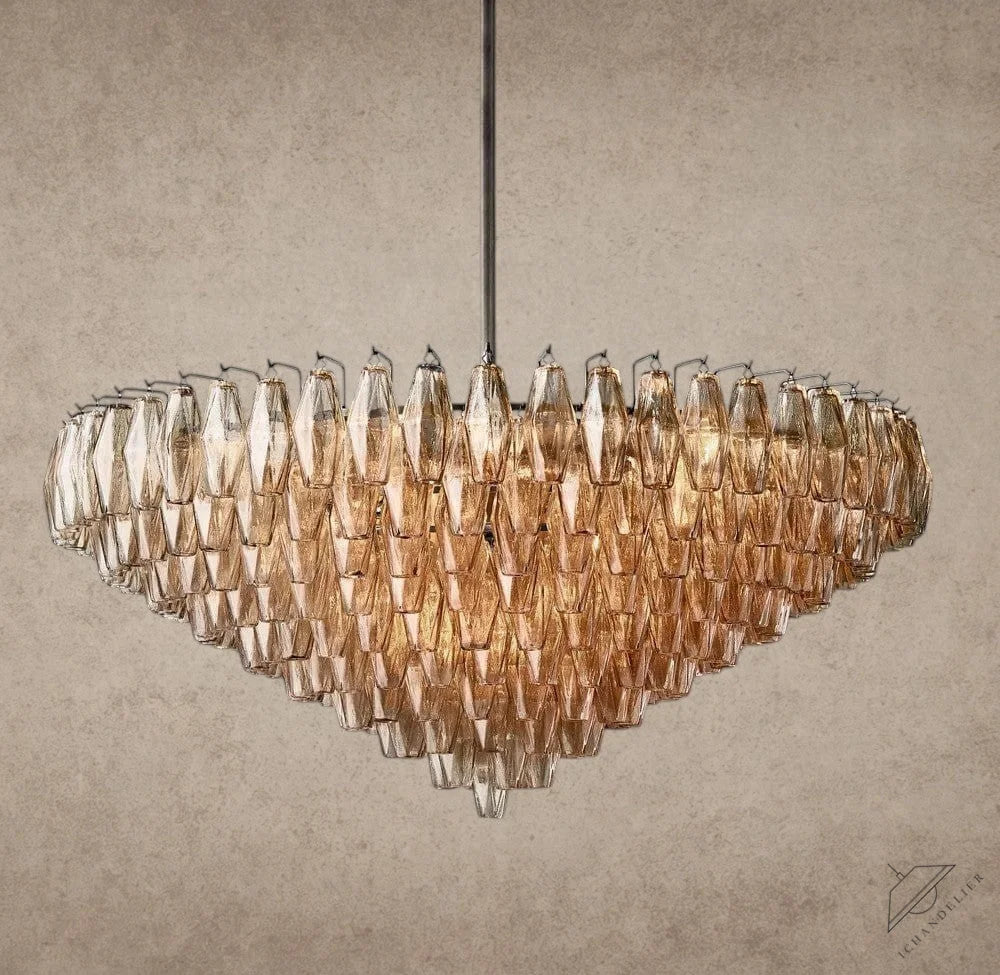 47" / Smoke / Bronze CHIARA CLEAR/ SMOKE GLASS TIERED ROUND CHANDELIER 37", 47", 62"