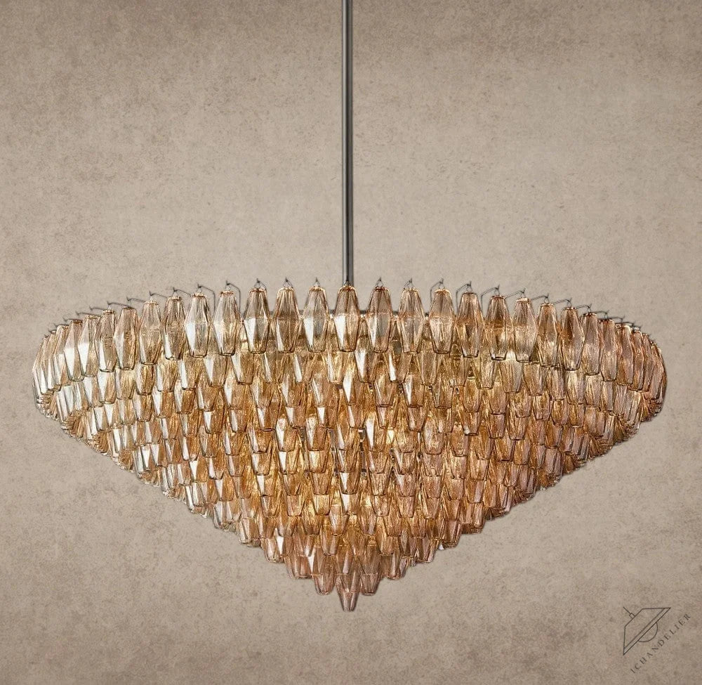 62" / Smoke / Bronze CHIARA CLEAR/ SMOKE GLASS TIERED ROUND CHANDELIER 37", 47", 62"
