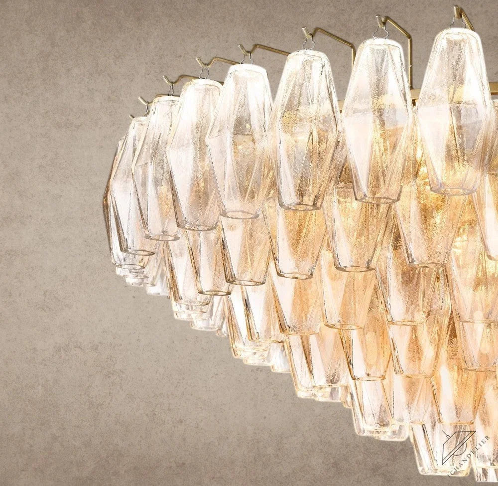 CHIARA CLEAR/ SMOKE GLASS TIERED ROUND CHANDELIER 37", 47", 62"