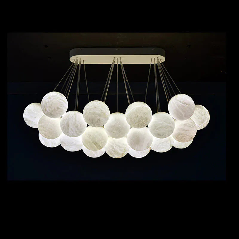 Christian Luxury Rectangular Chandelier Alabaster Ball Chandelier
