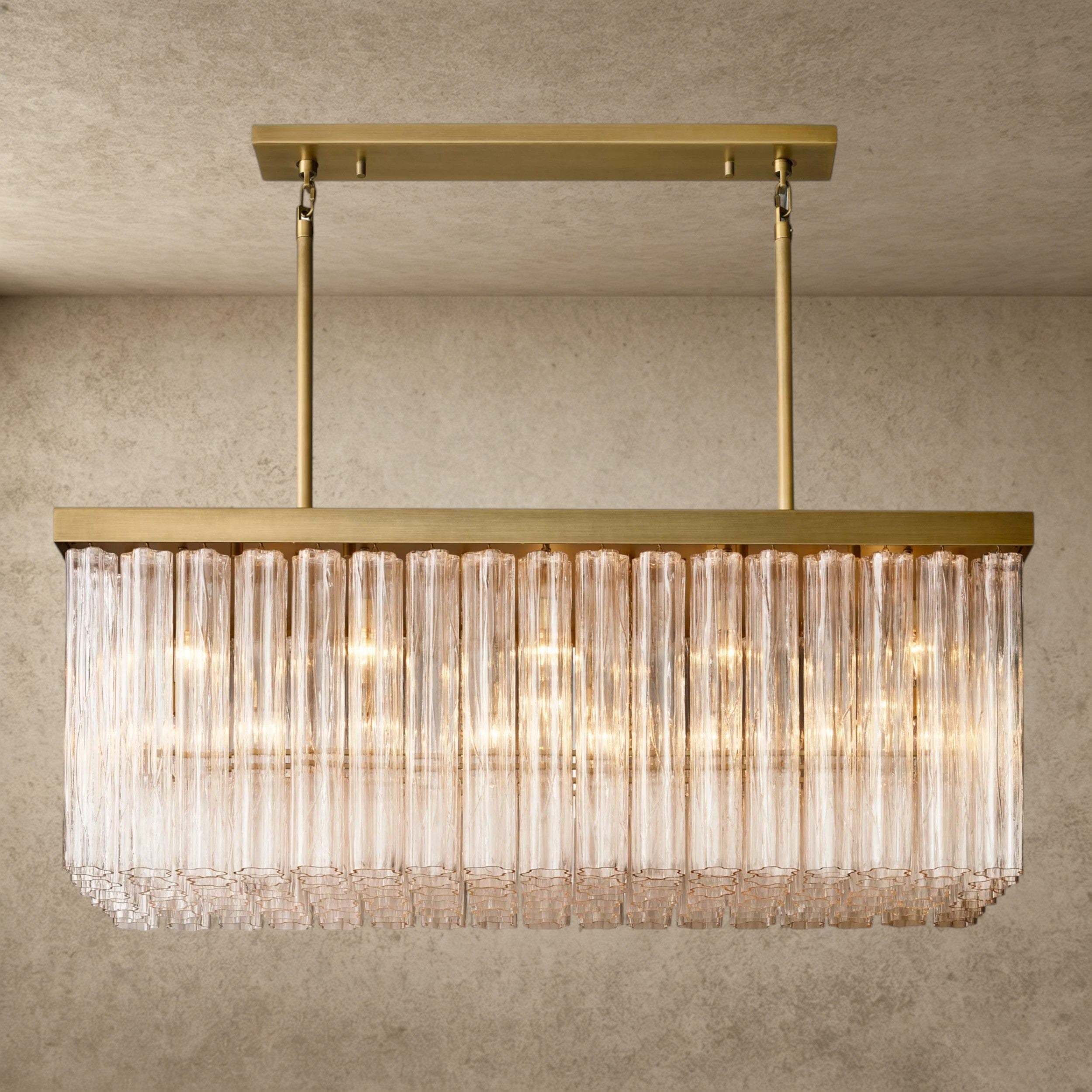 54" / Brass Cielo Rectangular Chandelier 54", 73"