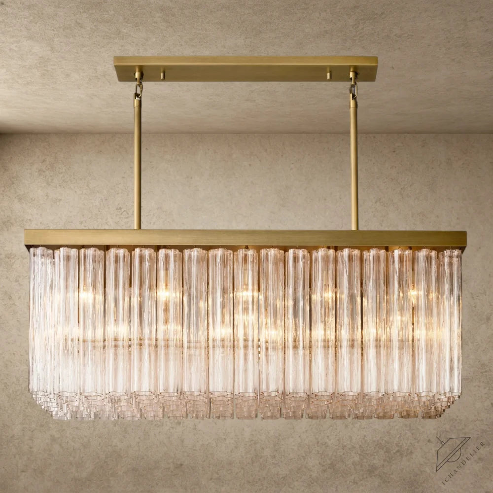 54" / Brass Cielo Rectangular Chandelier 54", 73"