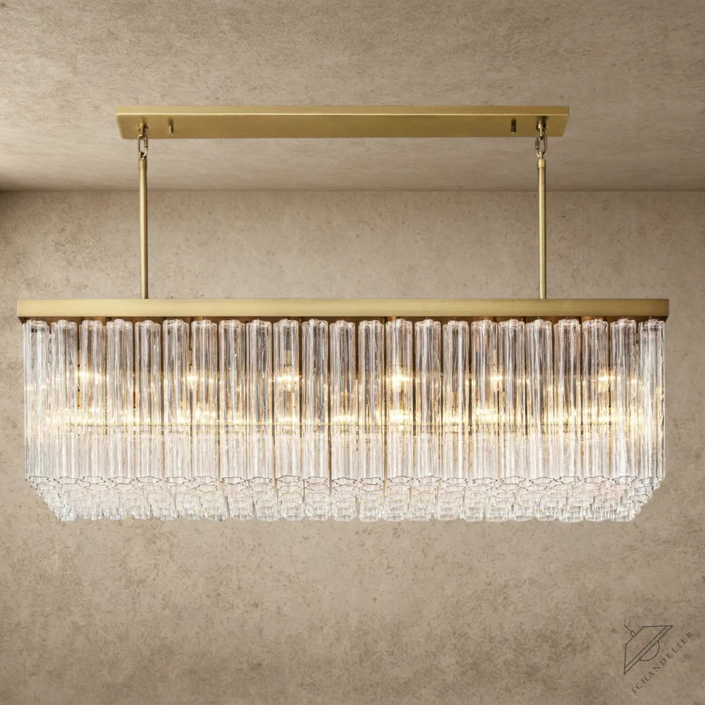 73" / Brass Cielo Rectangular Chandelier 54", 73"