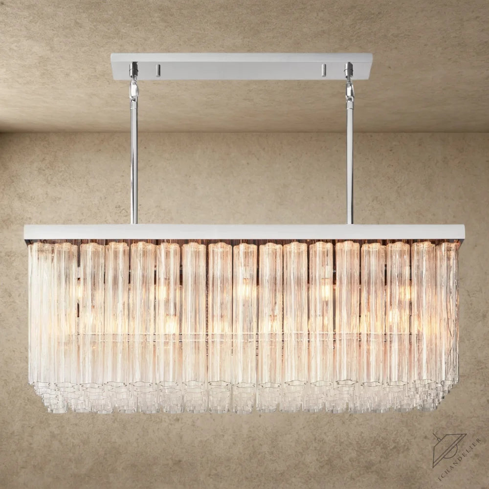 54" / Nickle Cielo Rectangular Chandelier 54", 73"