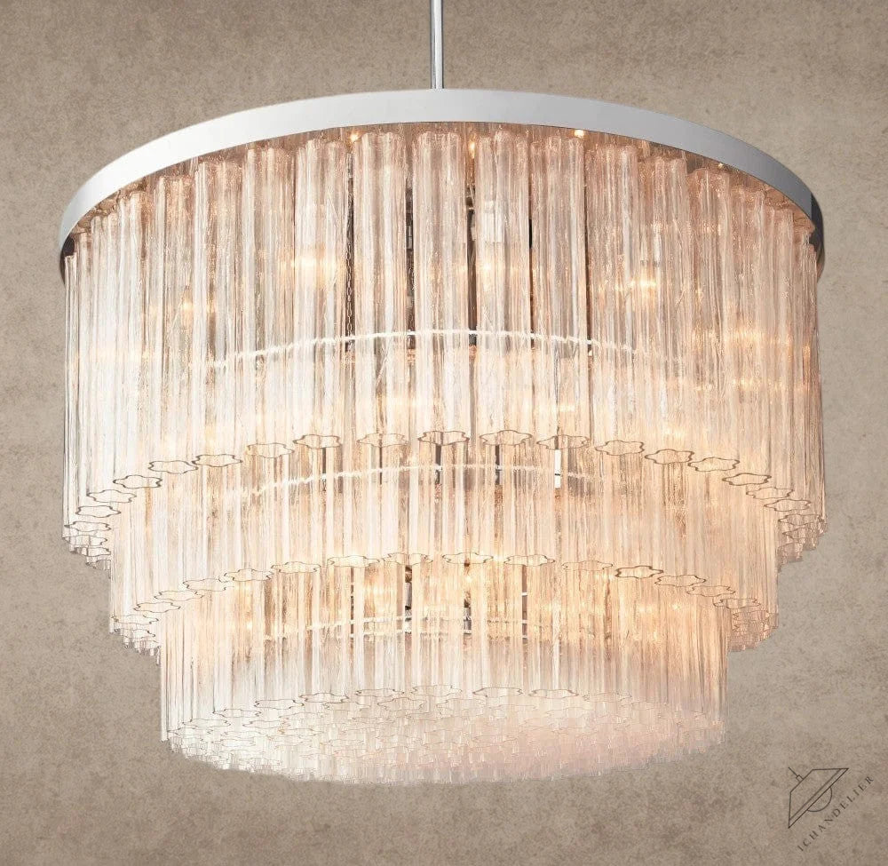 48" / Nickle Cielo Three-Tier Round Chandelier 36", 48"
