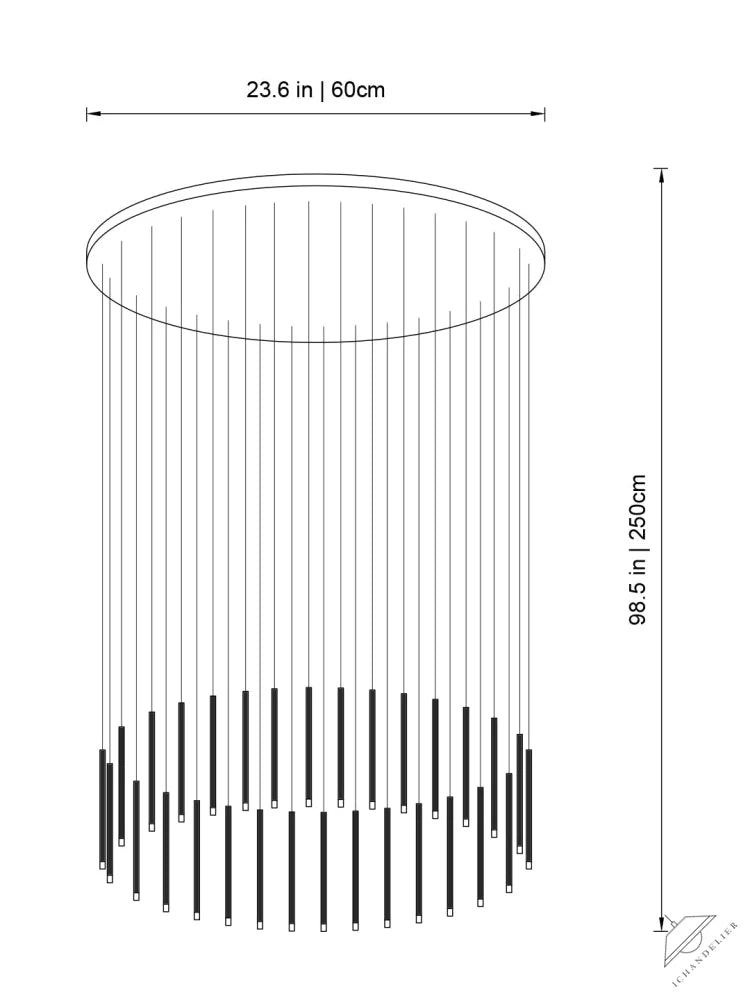 Clustered Tubes LED Chandelier by Aurorae Lighting