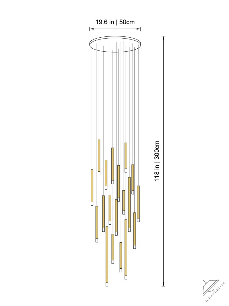 Clustered Tubes LED Chandelier by Aurorae Lighting