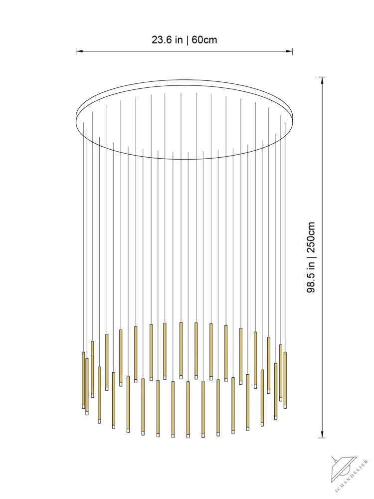 Clustered Tubes LED Chandelier by Aurorae Lighting