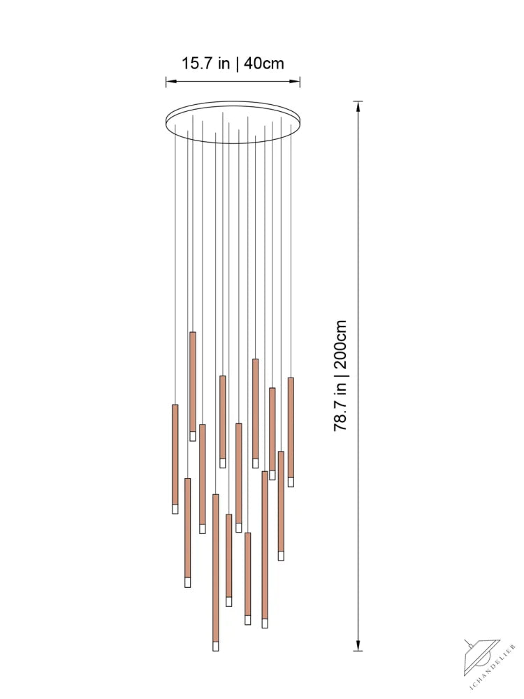 Clustered Tubes LED Chandelier by Aurorae Lighting