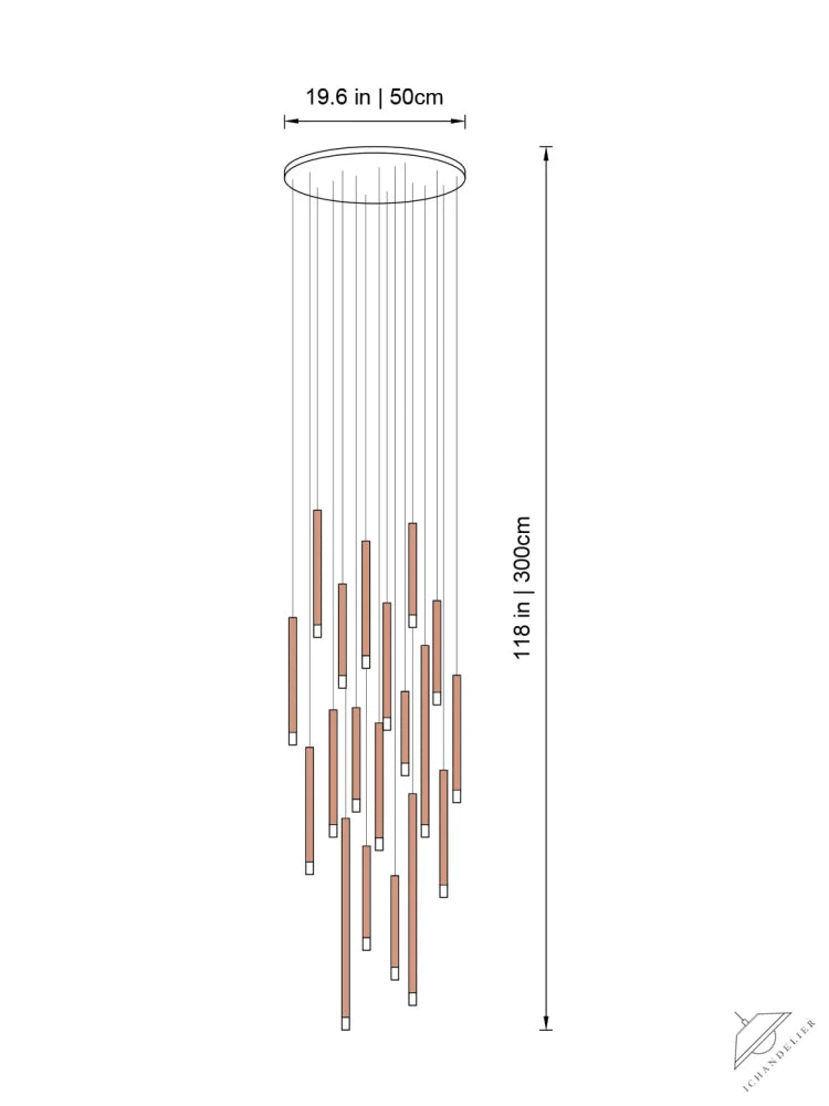 Clustered Tubes LED Chandelier by Aurorae Lighting