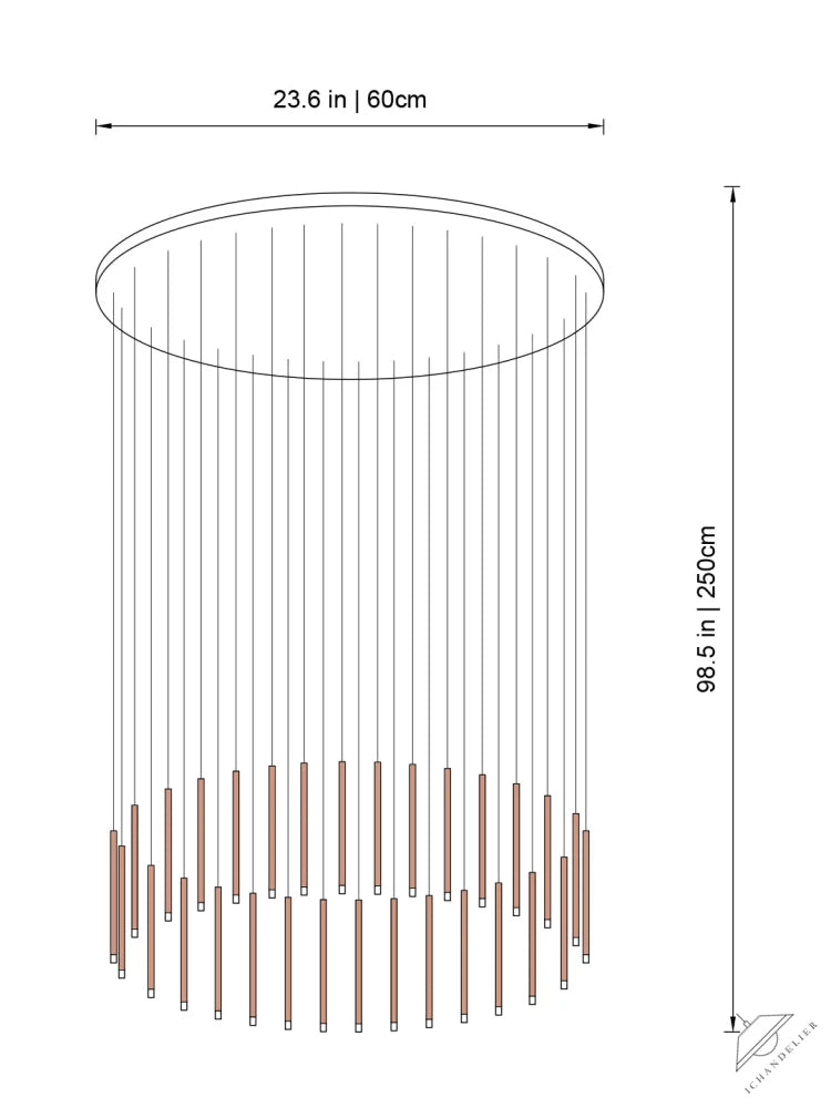 Clustered Tubes LED Chandelier by Aurorae Lighting