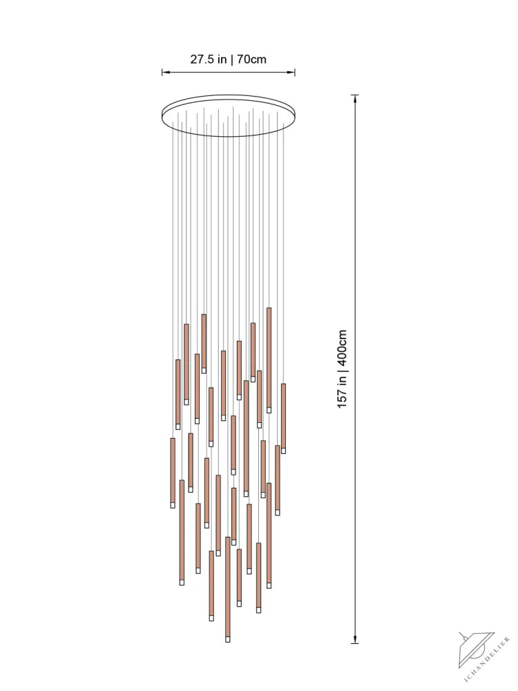 Clustered Tubes LED Chandelier by Aurorae Lighting