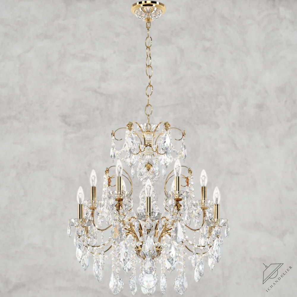 Gold / Clear Heritage Crystal Coinora Century Chandelier 30"