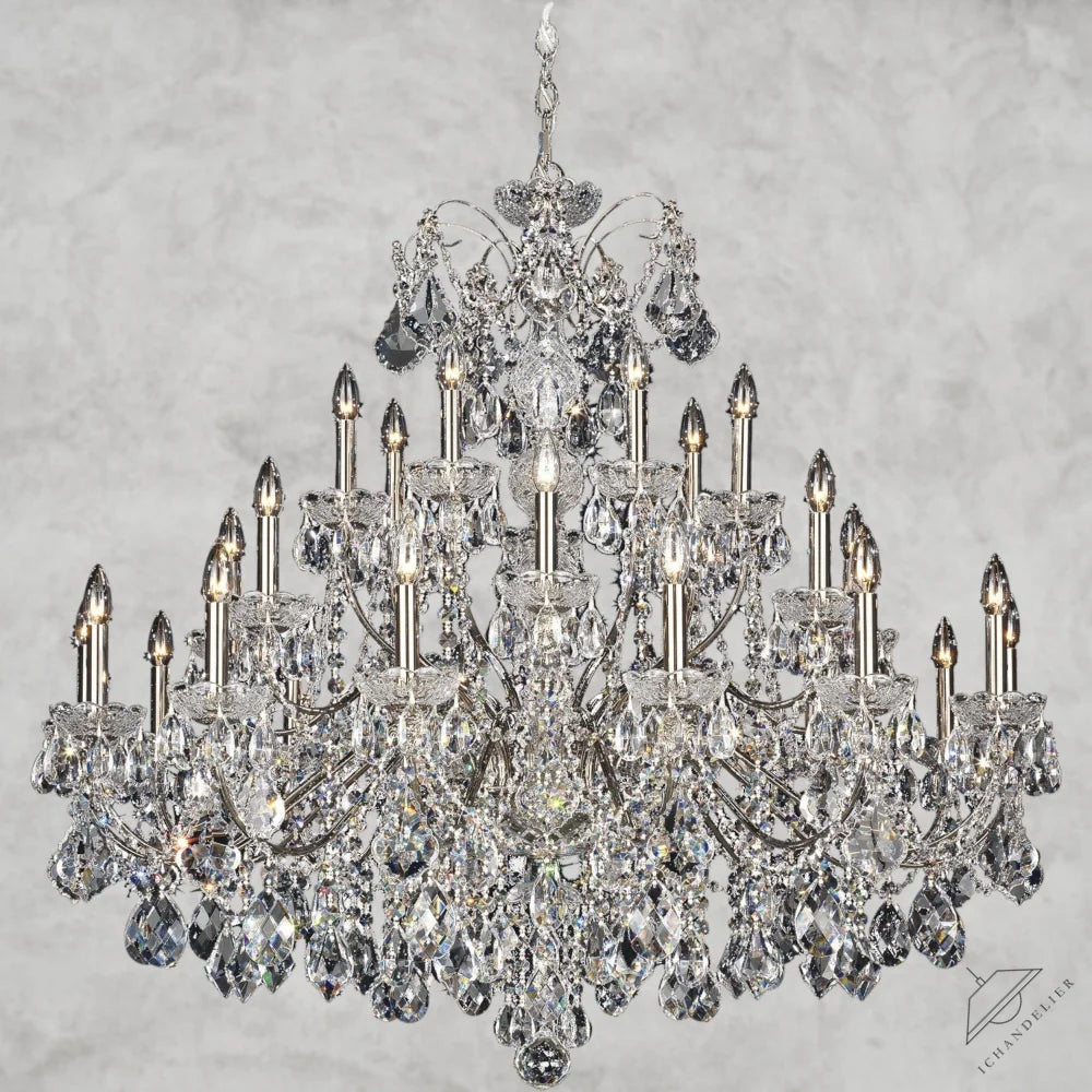 Black Pearl / Clear Heritage Crystal Coinora Century Chandelier 42"