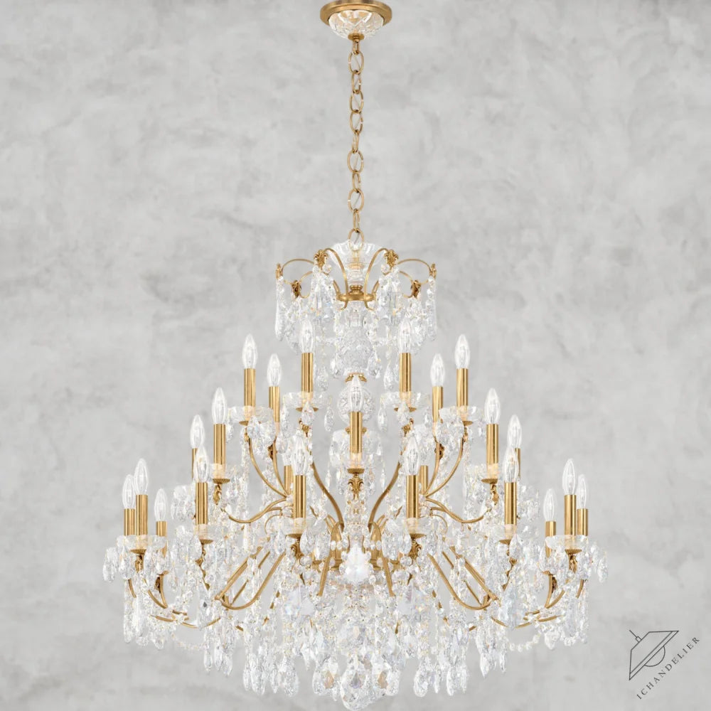 Gold / Clear Heritage Crystal Coinora Century Chandelier 42"