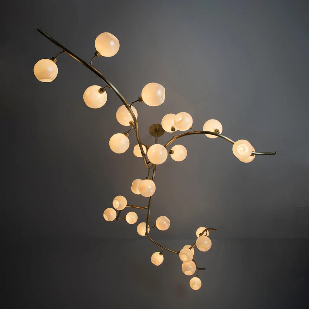 Contemporary Hand-blown Glass Globes Branch Chandelier for Dining Room Living Room and Kitchen Island