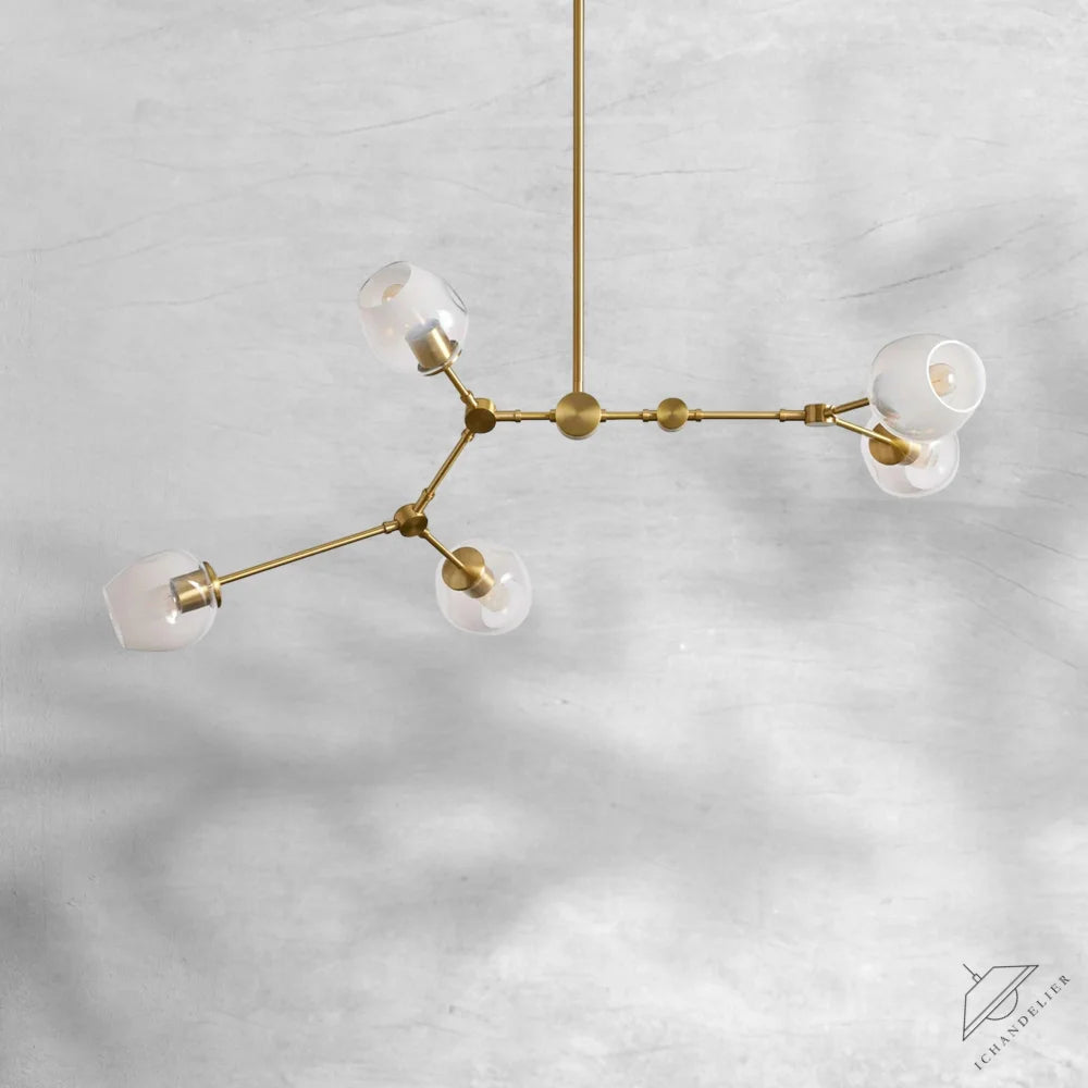 Covington Horizontal White Globe Branching Bubble Chandelier