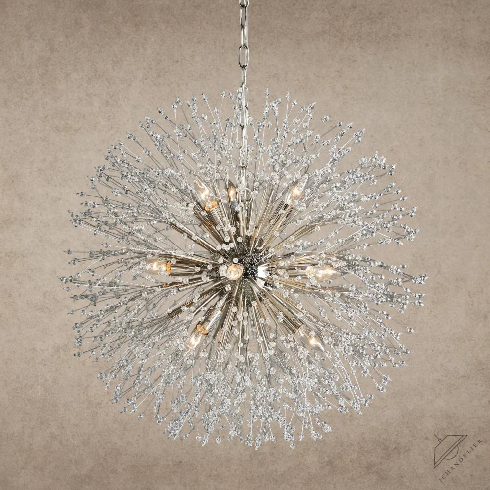 30" / Silver Dandelion Round Chandelier 22", 30", 43"