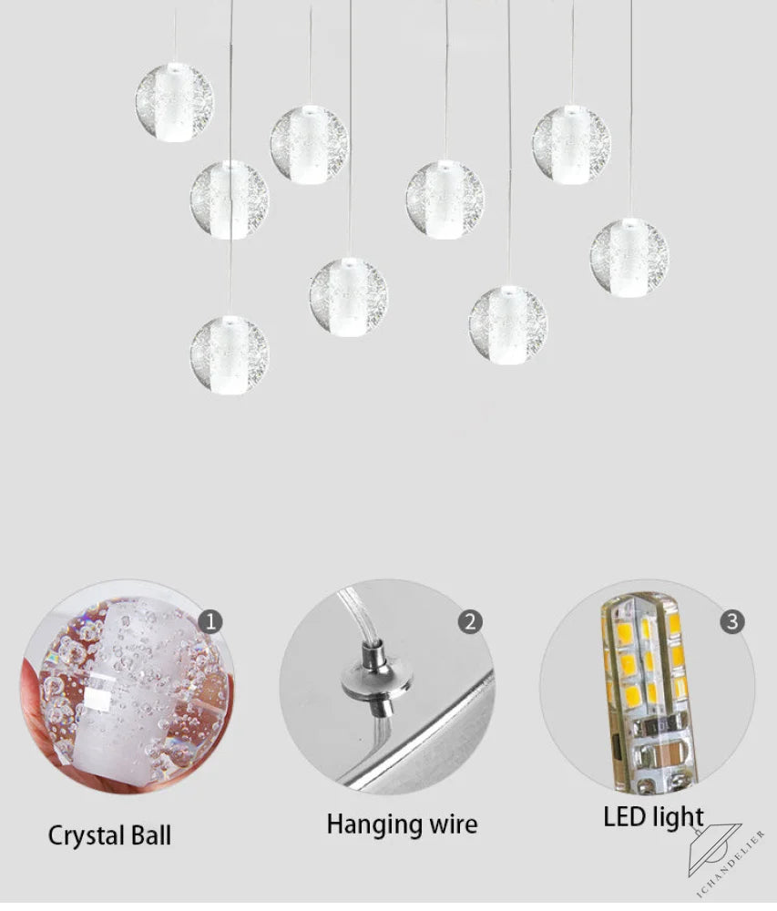 Dazzling Crystal Sphere Chandelier by Aurorae Lighting