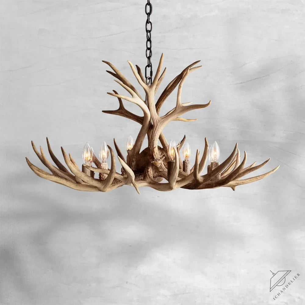 Deer Antler 8-Light Chandelier 36''