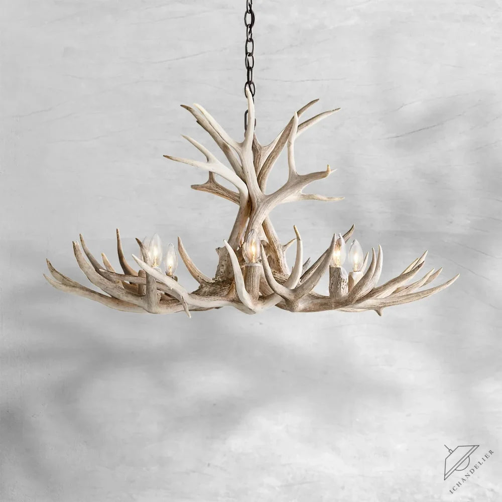 Deer Antler 8-Light Chandelier 36''