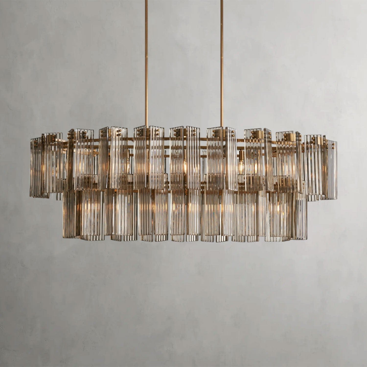 63" / Brass / Smoke Delsie Oval Chandelier 51", 63", 72"