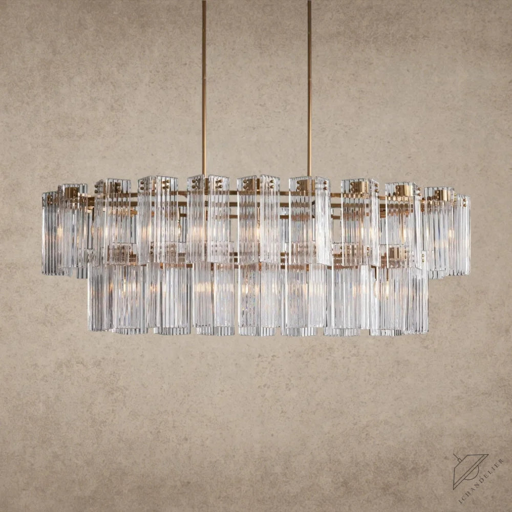 63" / Brass / Clear Delsie Oval Chandelier 51", 63", 72"