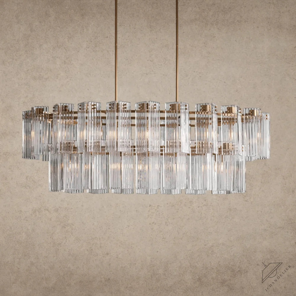 72" / Brass / Clear Delsie Oval Chandelier 51", 63", 72"