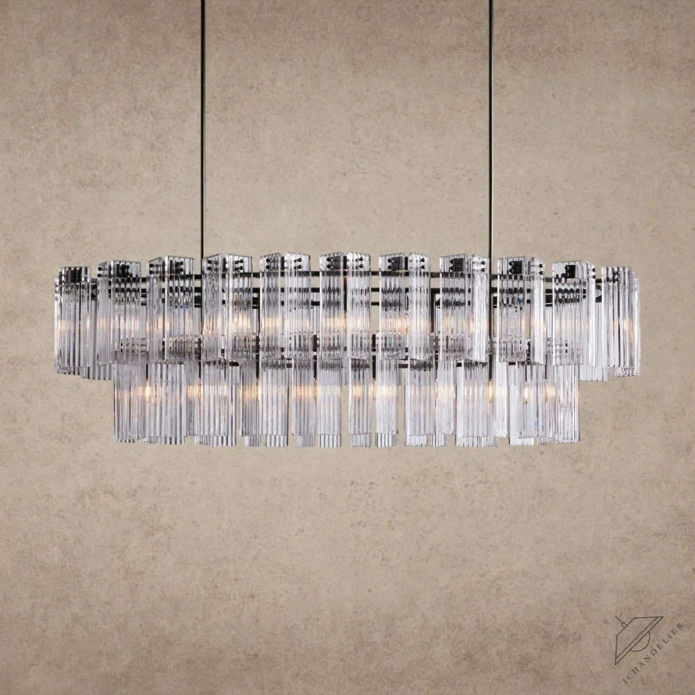 72" / Bronze / Clear Delsie Oval Chandelier 51", 63", 72"
