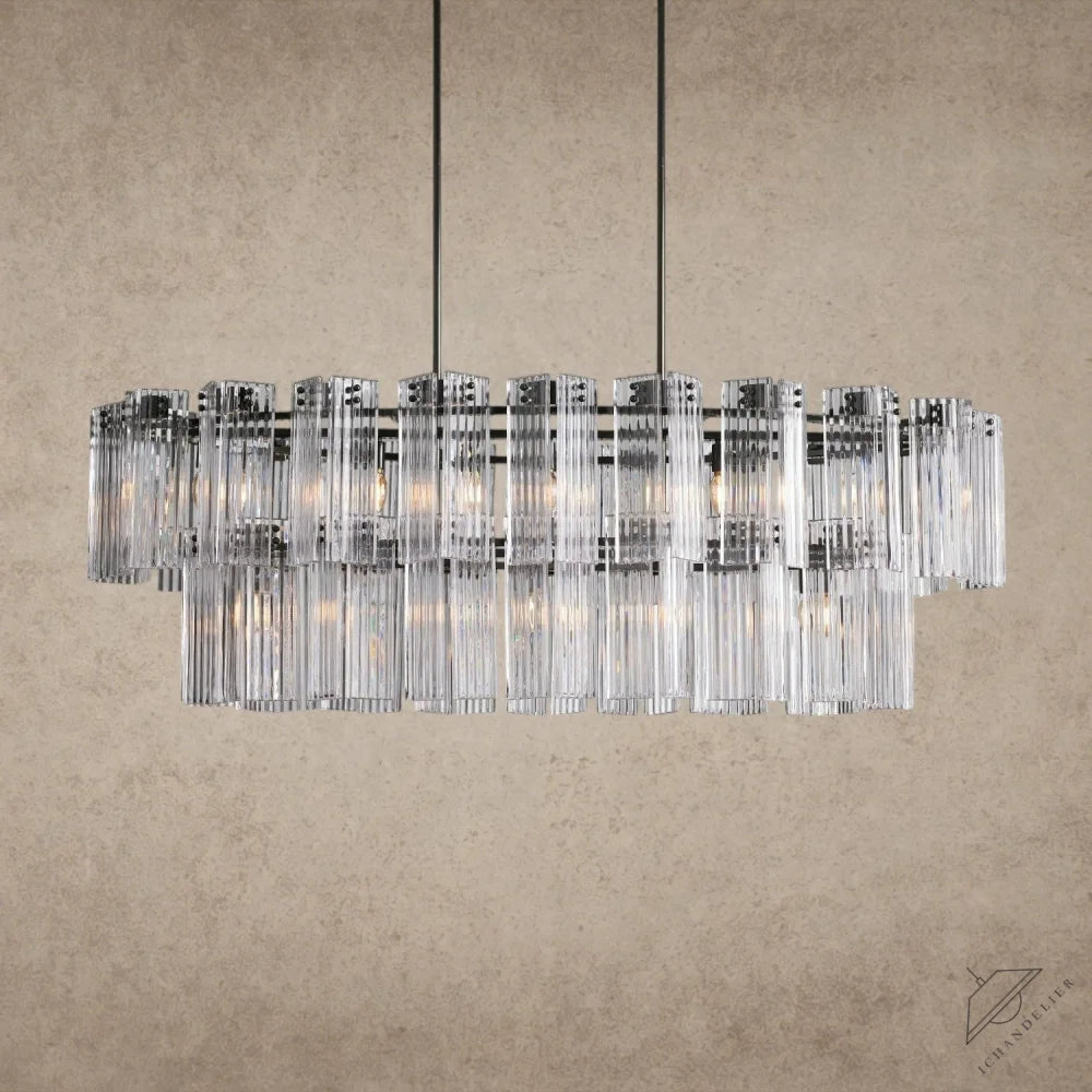 63" / Bronze / Clear Delsie Oval Chandelier 51", 63", 72"