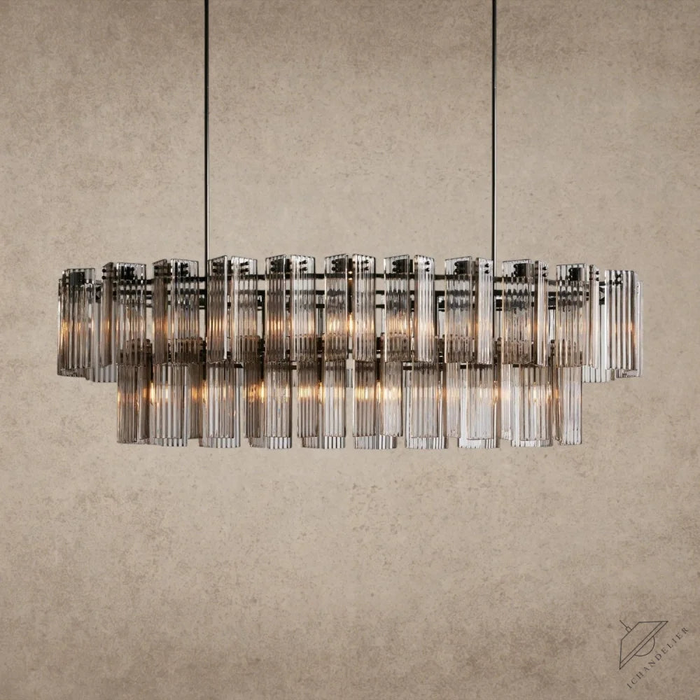 72" / Bronze / Smoke Delsie Oval Chandelier 51", 63", 72"
