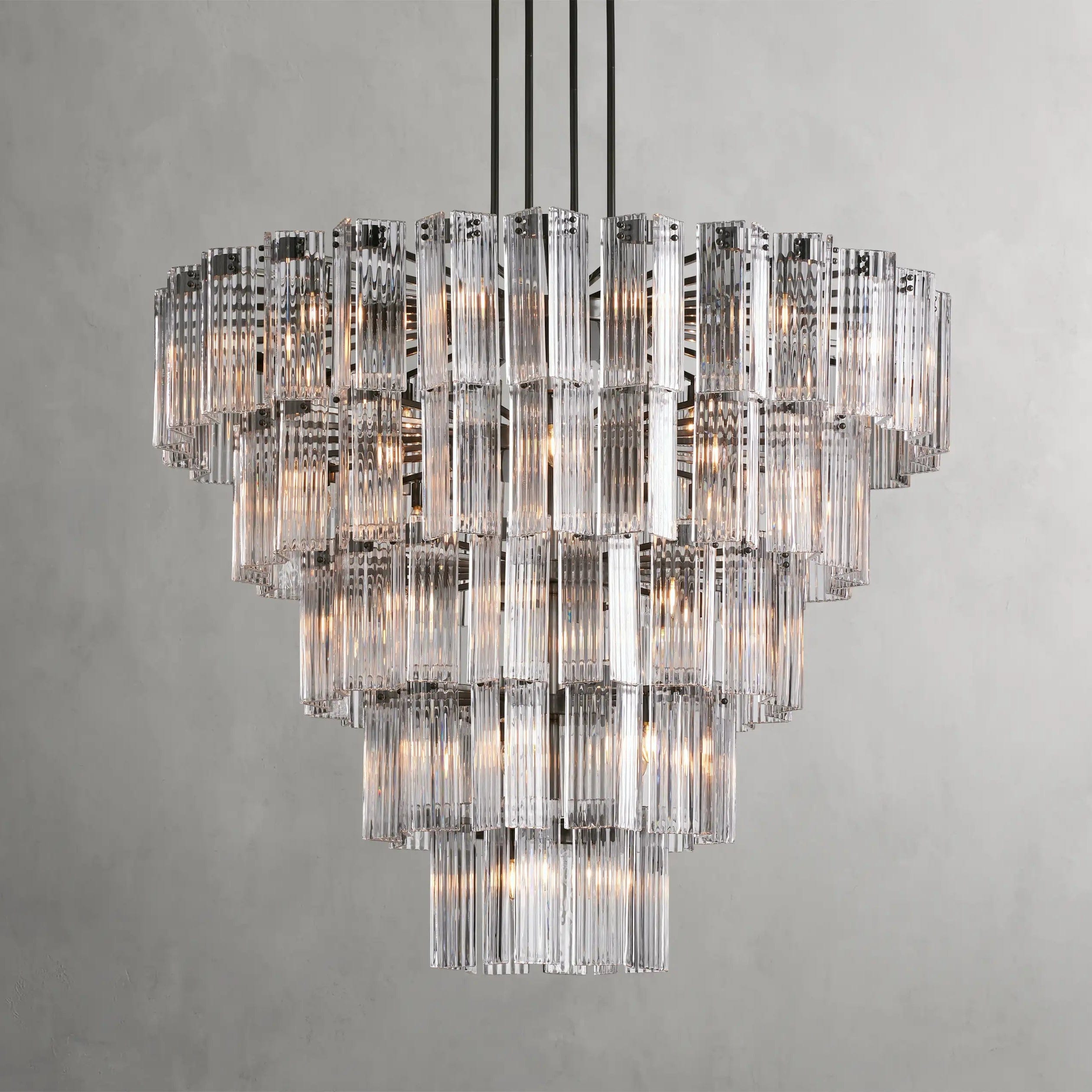 60" / Bronze / Clear Delsie Round Chandelier 38", 48", 60"