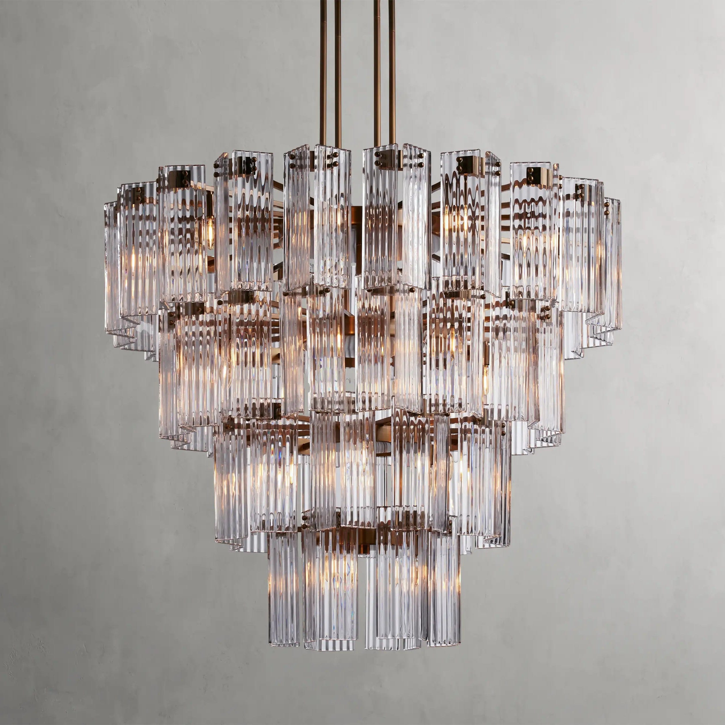 48" / Brass / Clear Delsie Round Chandelier 38", 48", 60"