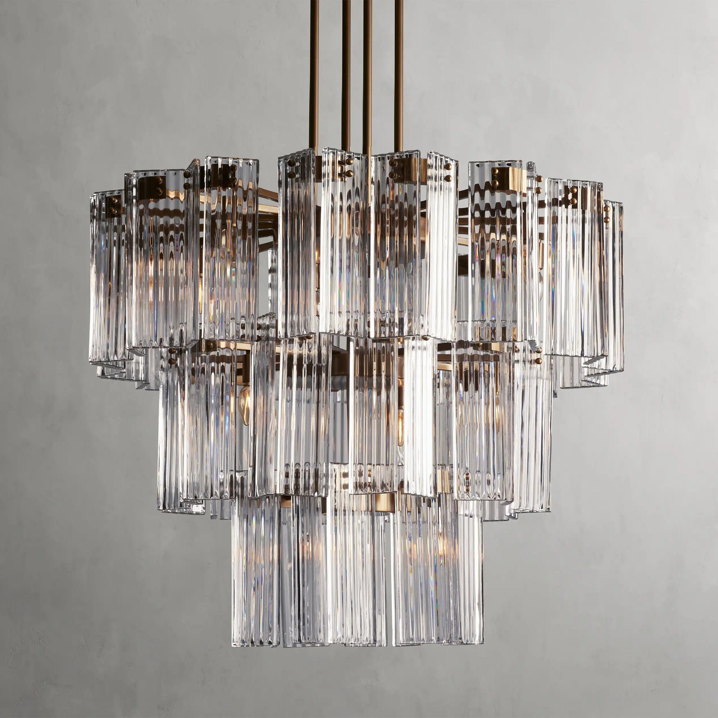 38" / Brass / Clear Delsie Round Chandelier 38", 48", 60"