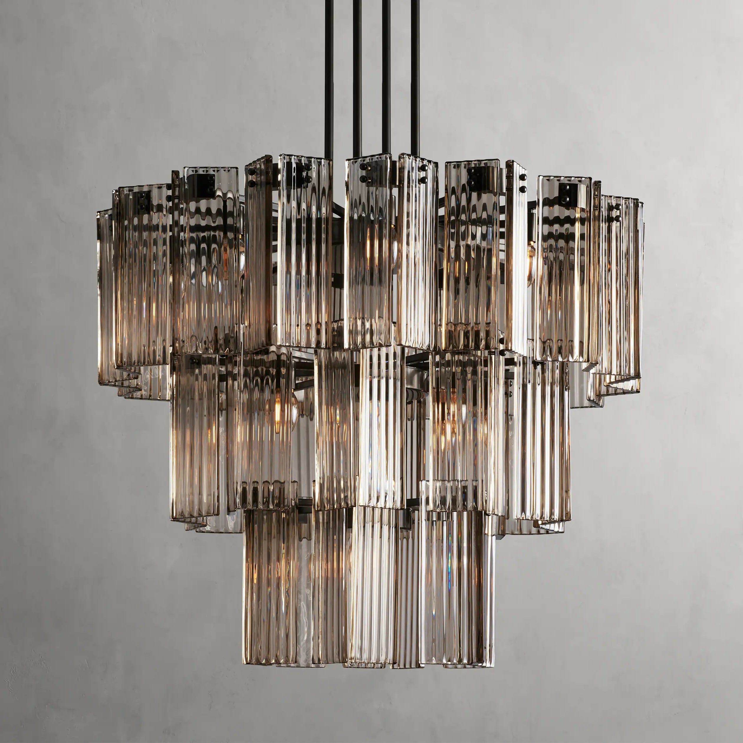 38" / Bronze / Smoke Delsie Round Chandelier 38", 48", 60"