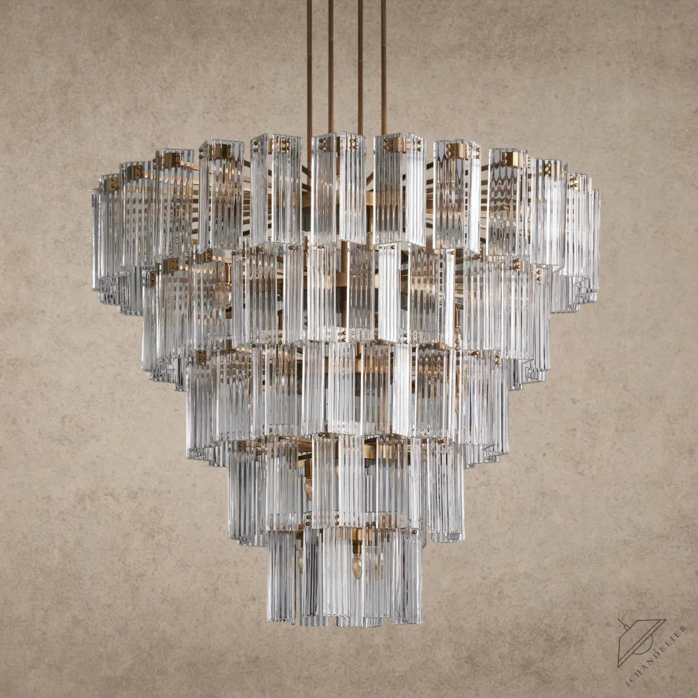 60" / Brass / Clear Delsie Round Chandelier 38", 48", 60"