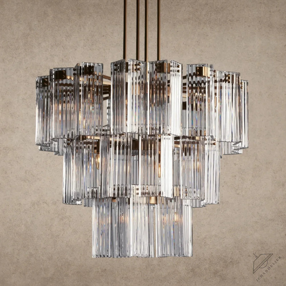 38" / Brass / Clear Delsie Round Chandelier 38", 48", 60"