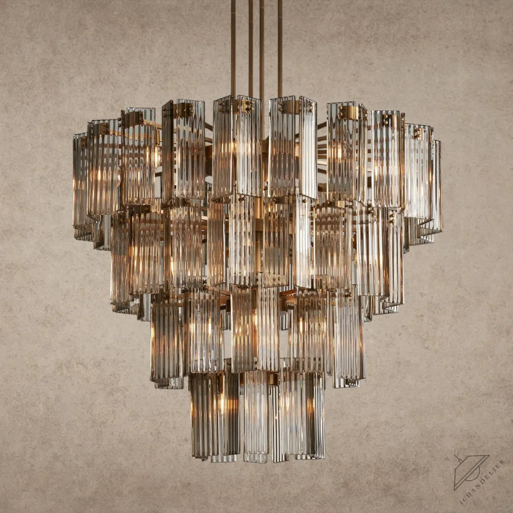 48" / Brass / Smoke Delsie Round Chandelier 38", 48", 60"
