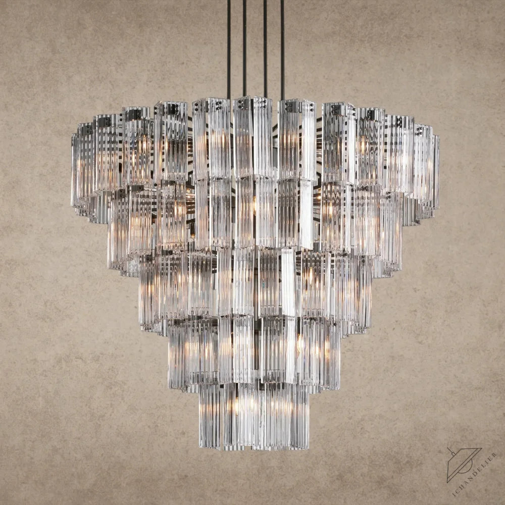 60" / Bronze / Clear Delsie Round Chandelier 38", 48", 60"