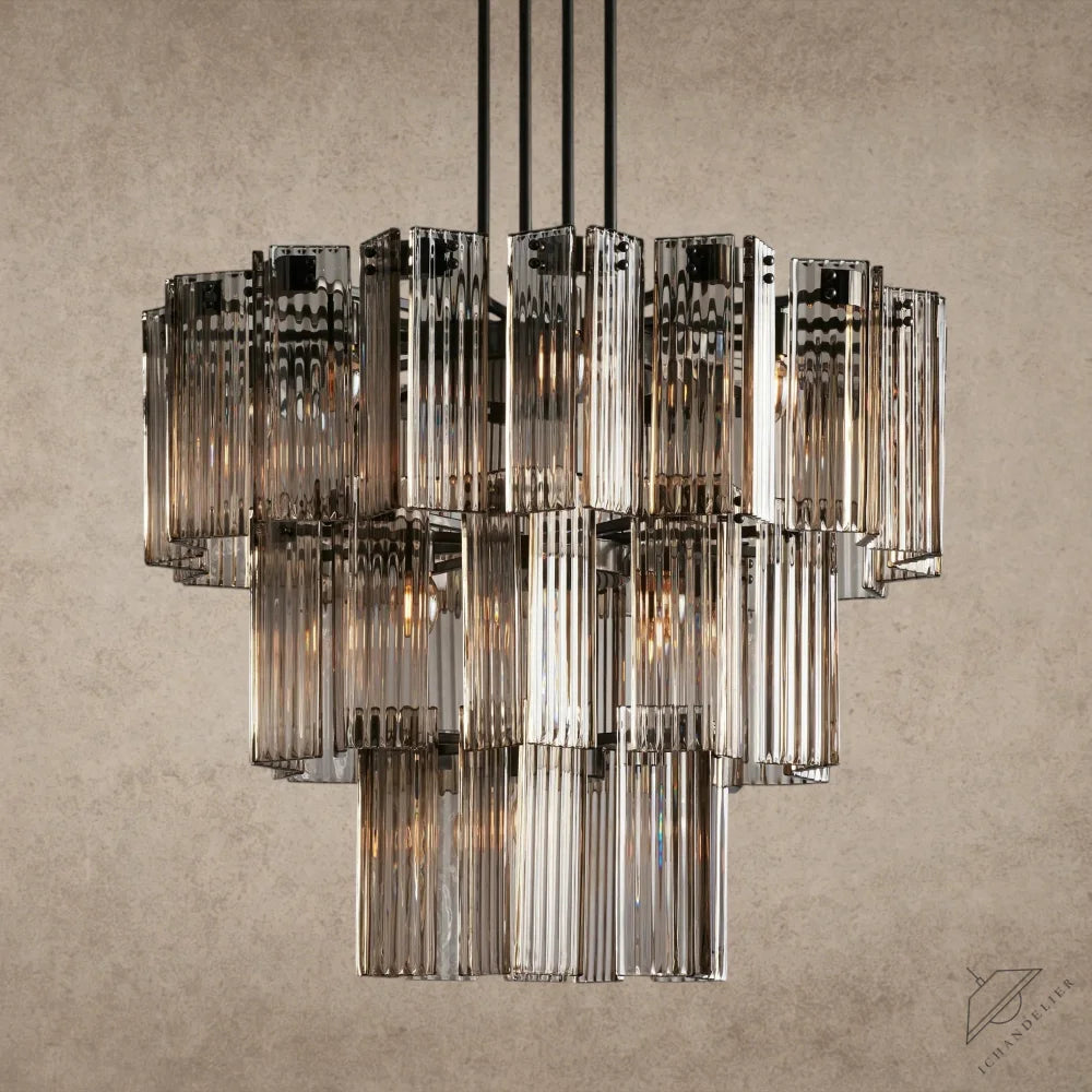 38" / Bronze / Smoke Delsie Round Chandelier 38", 48", 60"