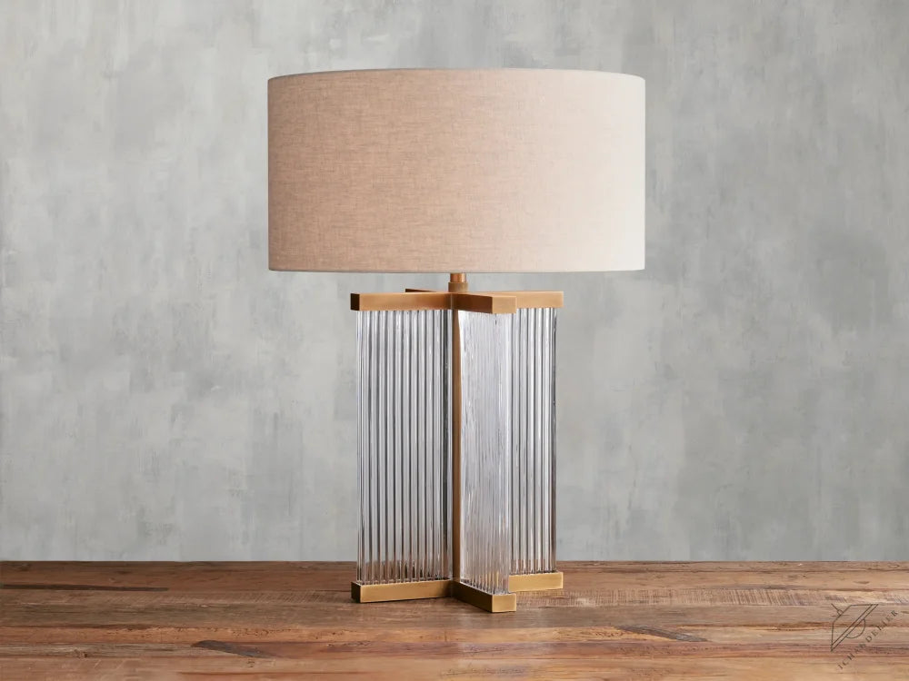 Brass / Clear / Flax Delsie Table Lamp