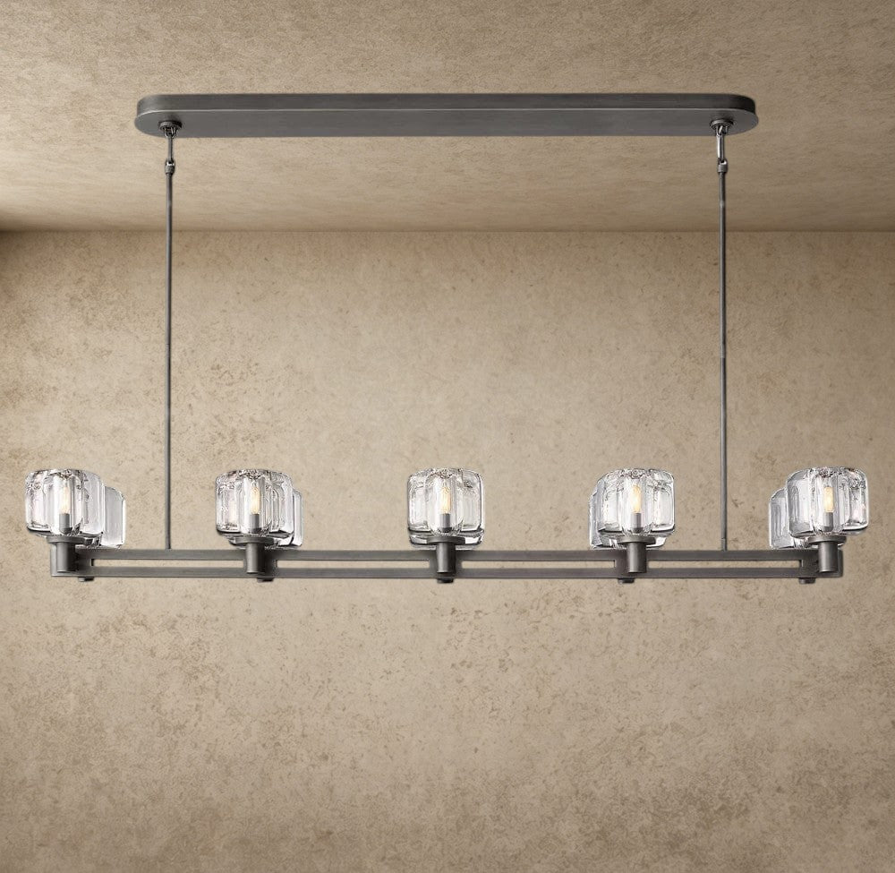 54" / Bronze Demaret double Linear chandelier 54", 72"