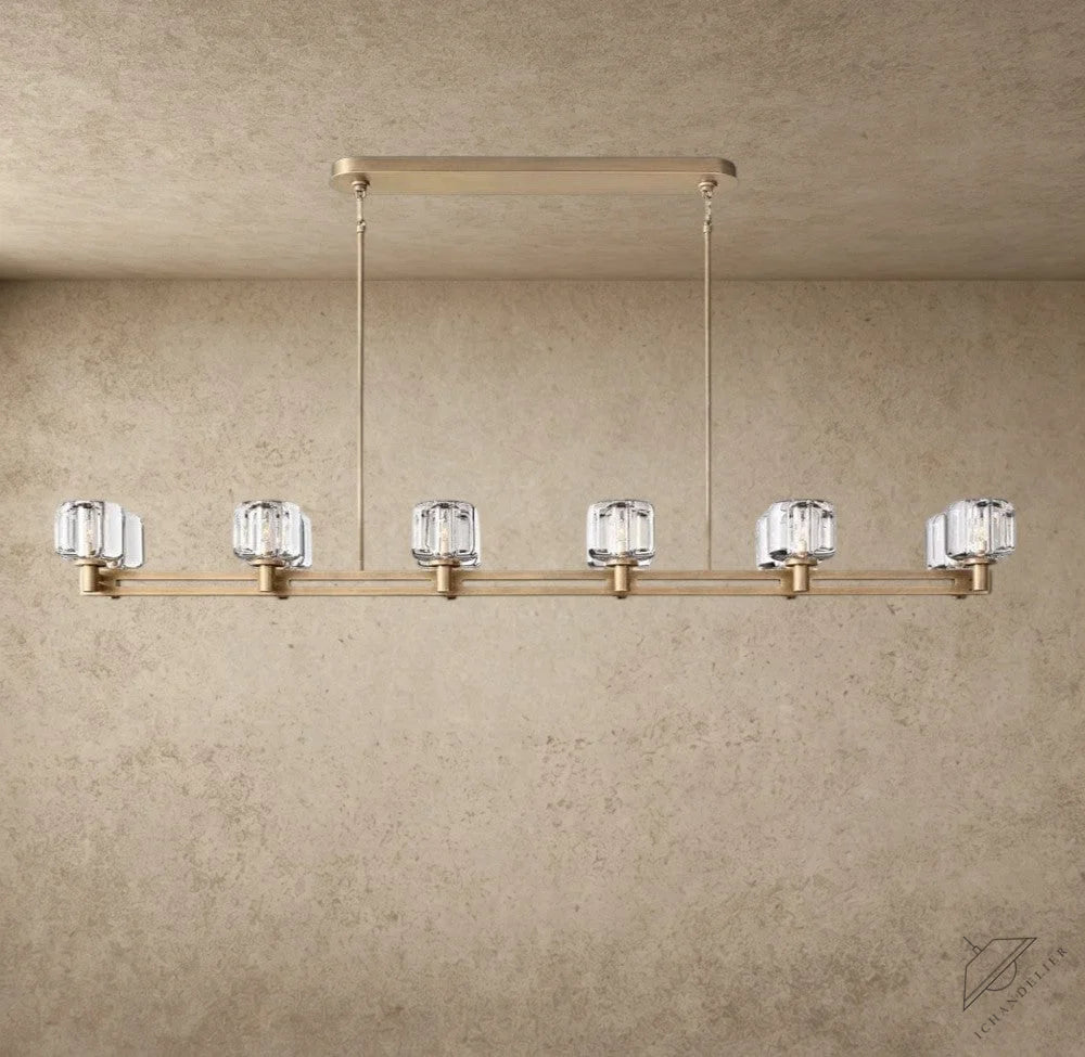 72" / Brass Demaret double Linear chandelier 54", 72"
