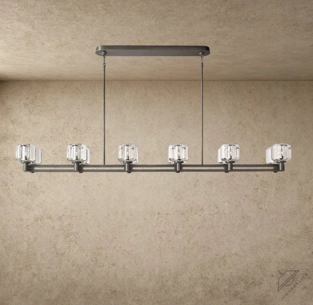 72" / Bronze Demaret double Linear chandelier 54", 72"